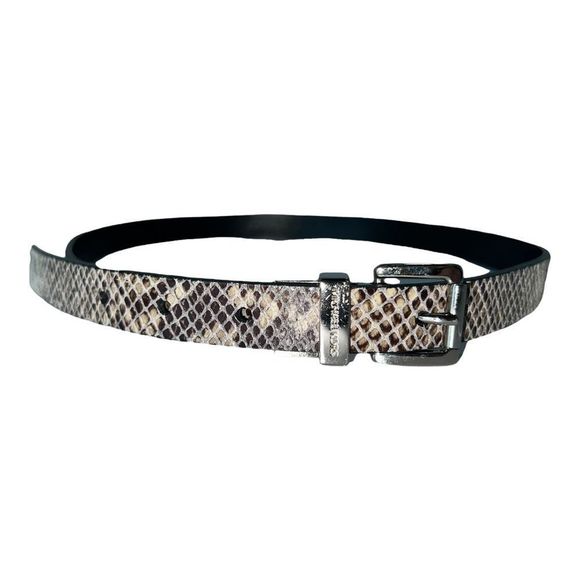 Michael kors snakeskin/Black reversible skinny belt size small